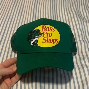 Bass Pro Shops Green and Yellow Fishing Hat